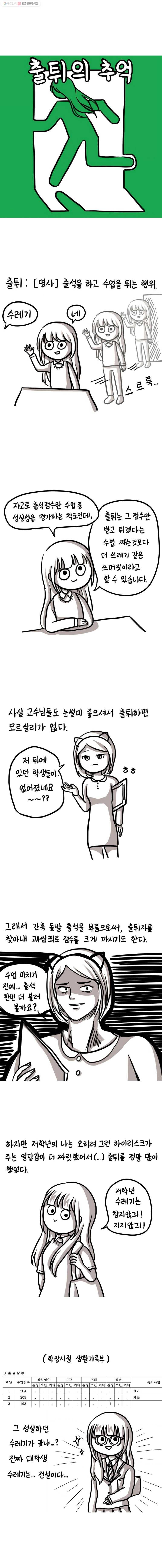 쓰레기 머학생 37화 출튀의 추억 1