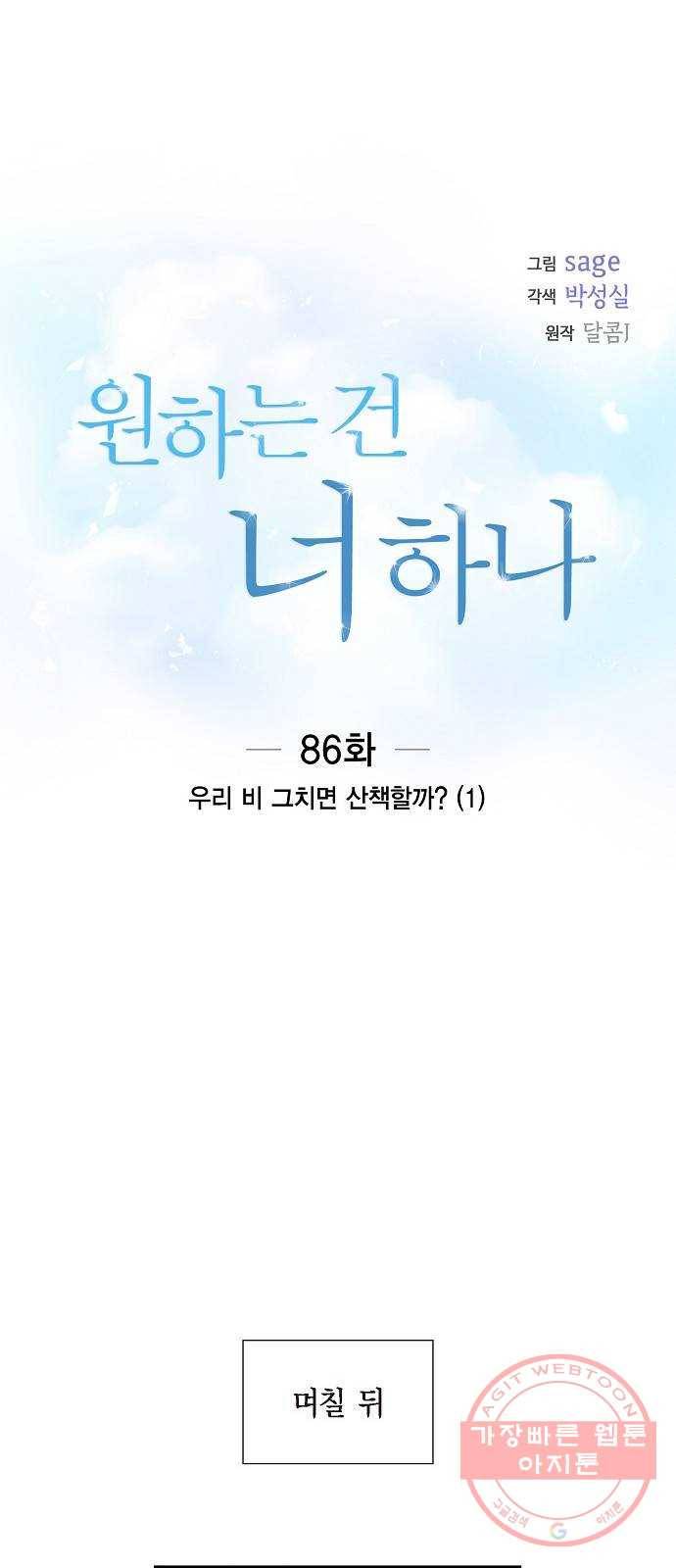 원하는 건 너 하나 86화 우리 비 그치면 산책할까? (1) 1