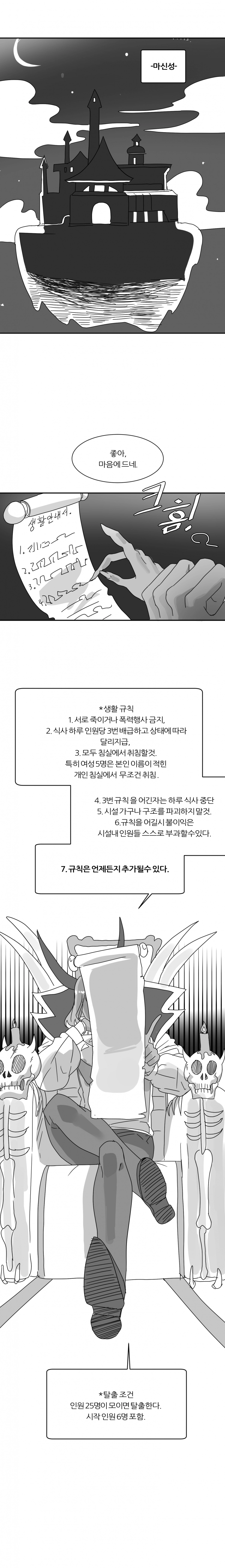 6명이 25명 될 때까지 못 나감 1화 1
